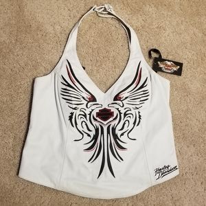 Harley-Davidson Womens Genuine Leather Halter Top